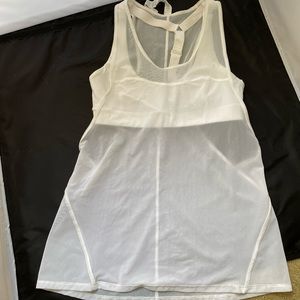 Lululemon white sports top with sheer top size 4